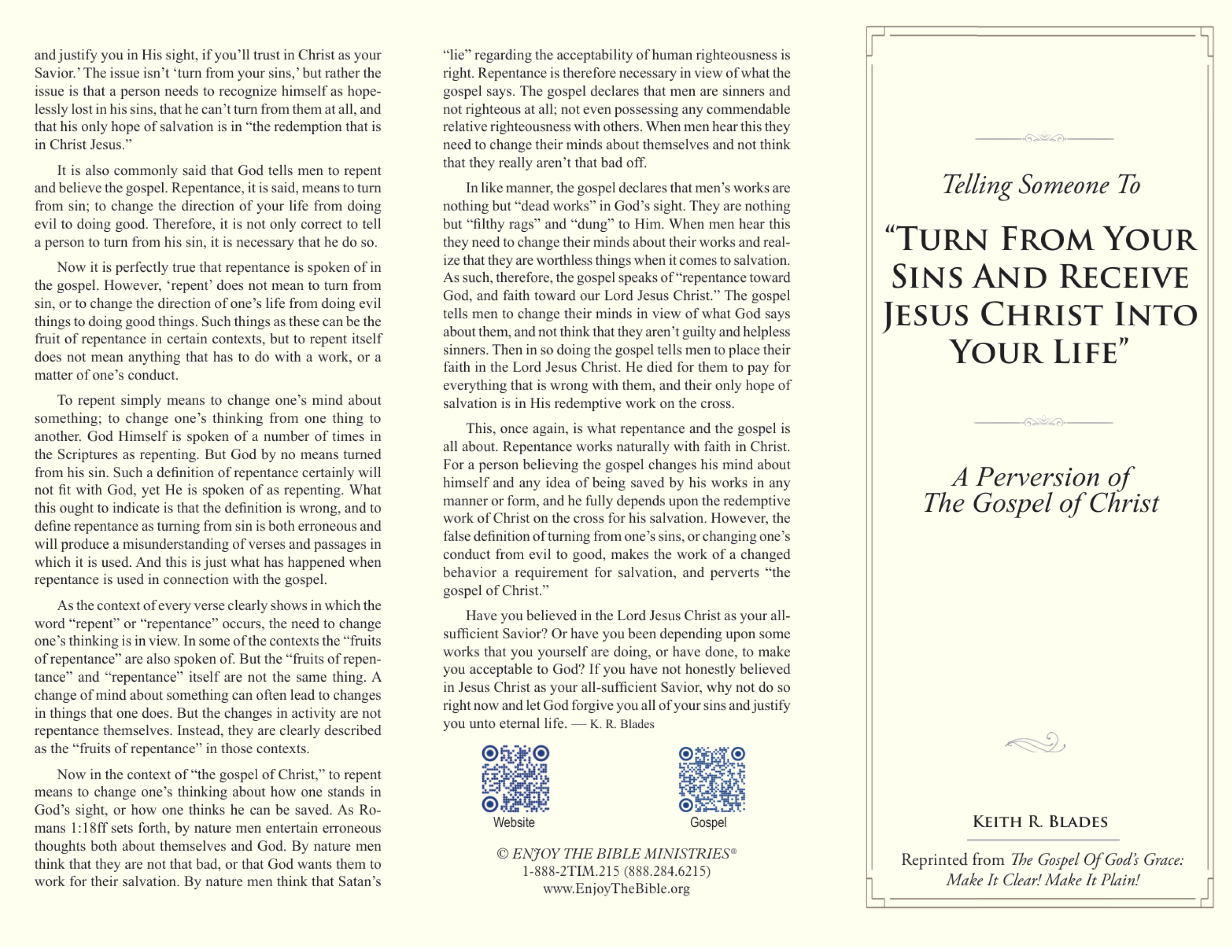 Turn From Your Sins and Receive Jesus Christ into Your Life